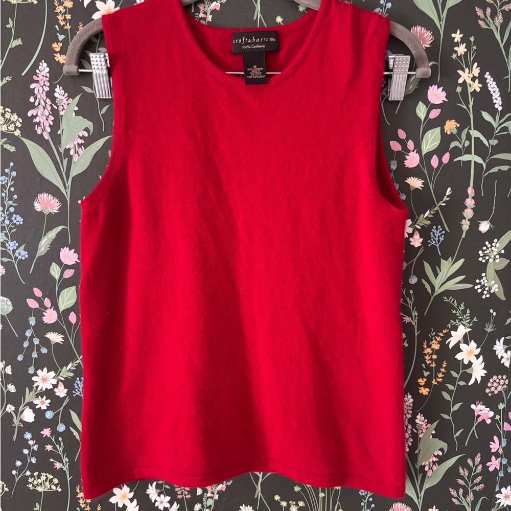 Croft & Barrow Rich Red 100% Cashmere Sweater shell - Picture 3 of 4